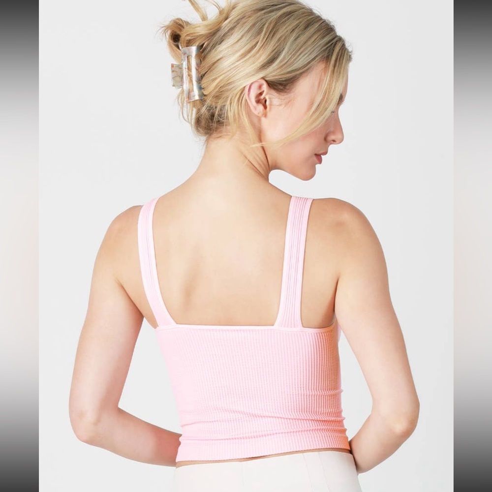 ✨NEW LIST ✨ V-Neck Ribbed Tank Top Wide Straps - Picture 3 of 5
